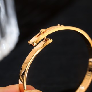 Hermès Kelly Inspired Rotation Lock Bangle Bracelet Silver view 7
