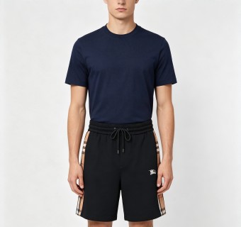 Burberry Black Check Stripe Shorts view 2