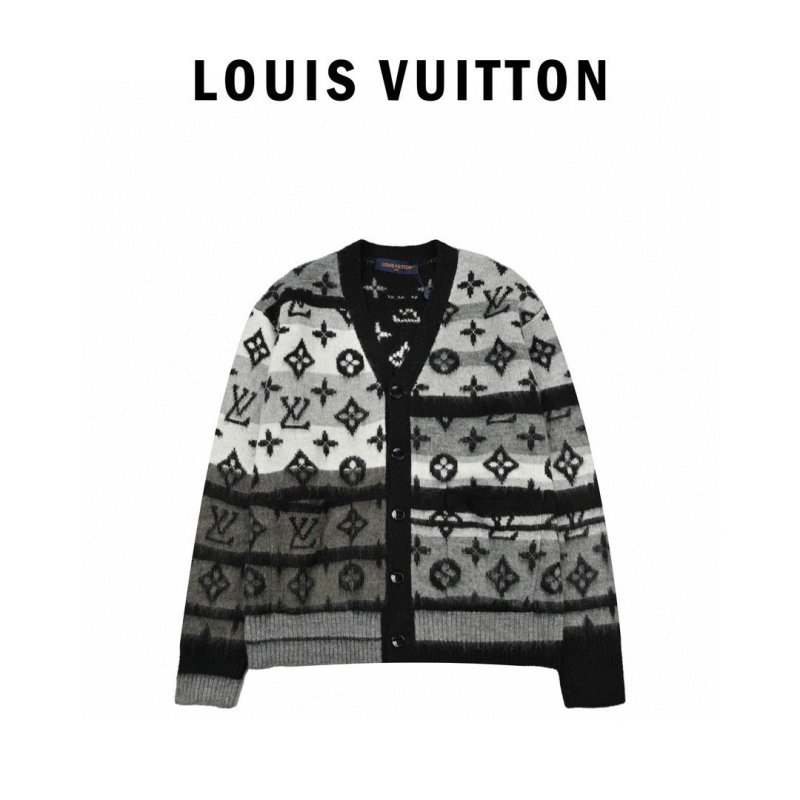 Louis Vuitton Monogram Mohair Blend Cardigan Black/Grey