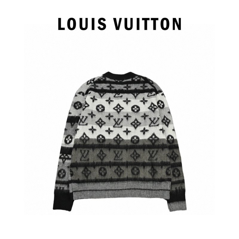 Louis Vuitton Monogram Mohair Blend Cardigan Black/Grey view