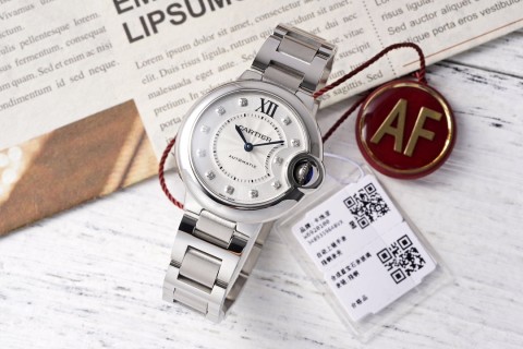 Cartier Ballon Bleu 33mm White Dial Automatic Watch