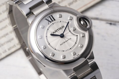 Cartier Ballon Bleu 33mm White Dial Automatic Watch view 2