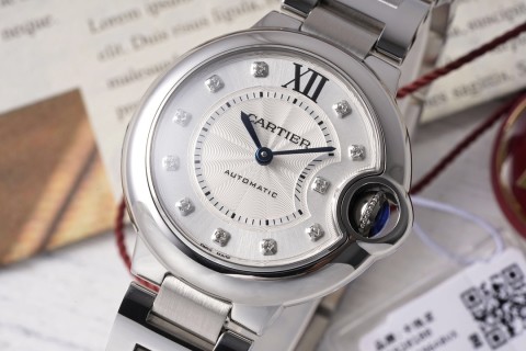 Cartier Ballon Bleu 33mm White Dial Automatic Watch view 3