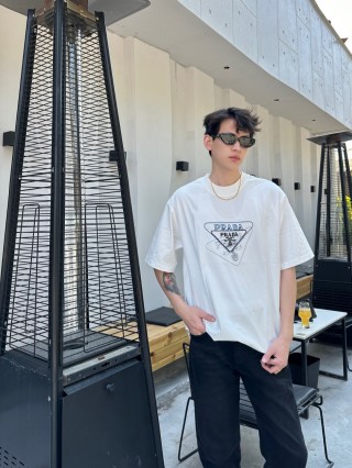 Prada Triangle Logo White T-Shirt view 8