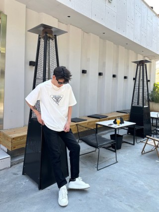 Prada Triangle Logo White T-Shirt view 9