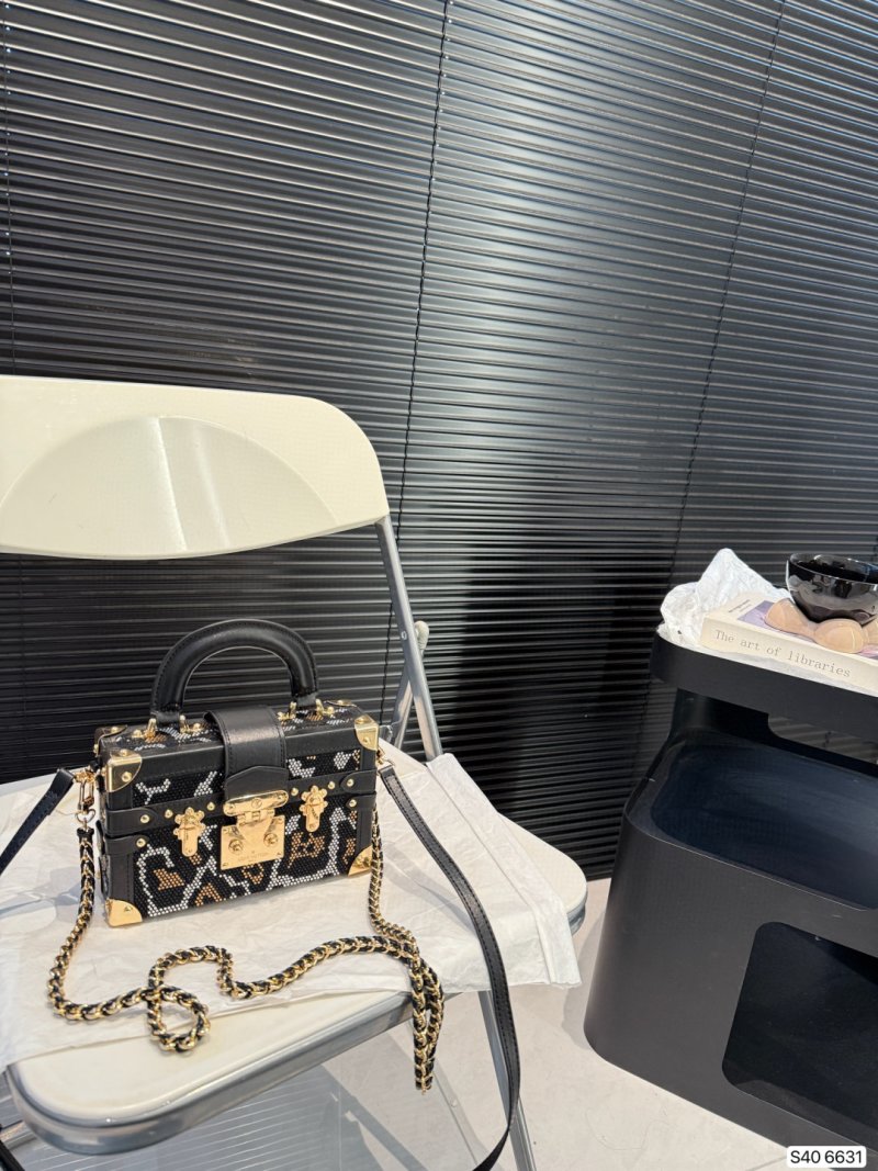 Louis Vuitton Petite Malle Studded Trunk Bag Black & Gold view
