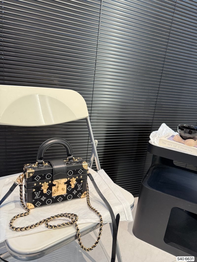 Louis Vuitton Petite Malle Studded Trunk Bag Black & Gold view
