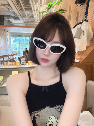 Miu Miu White Oval Sunglasses SMU 108Z view 9