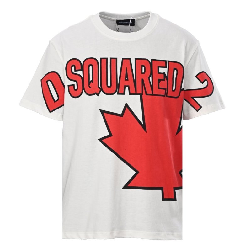 Dsquared2 Maple Leaf Logo White Red T-Shirt view