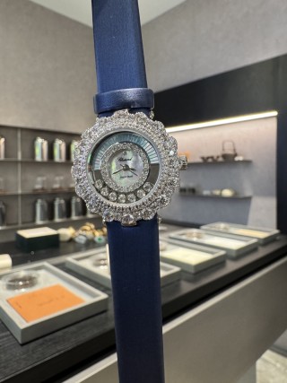 Chopard Happy Diamonds 30mm Blue Canvas Watch Replica view 2