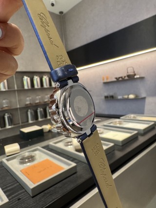 Chopard Happy Diamonds 30mm Blue Canvas Watch Replica view 8