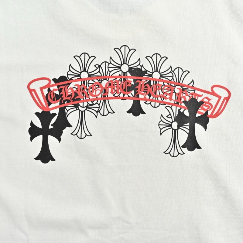 Chrome Hearts White Cross Floral Back Print T-Shirt view