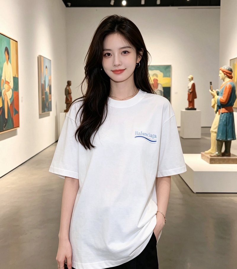 Balenciaga Wave Logo White T-Shirt