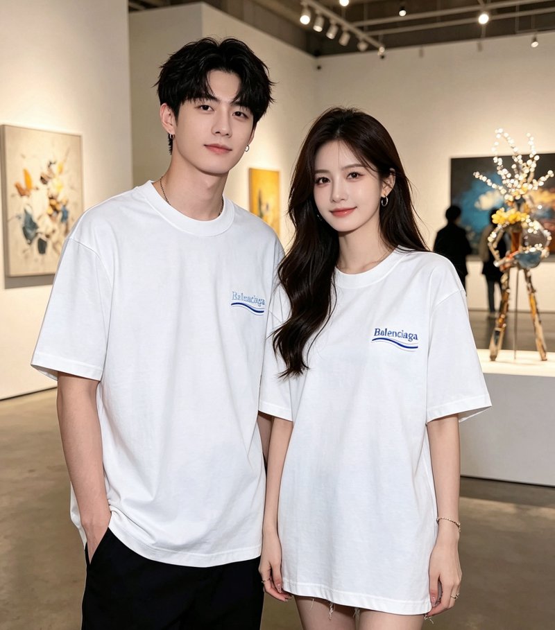 Balenciaga Wave Logo White T-Shirt view