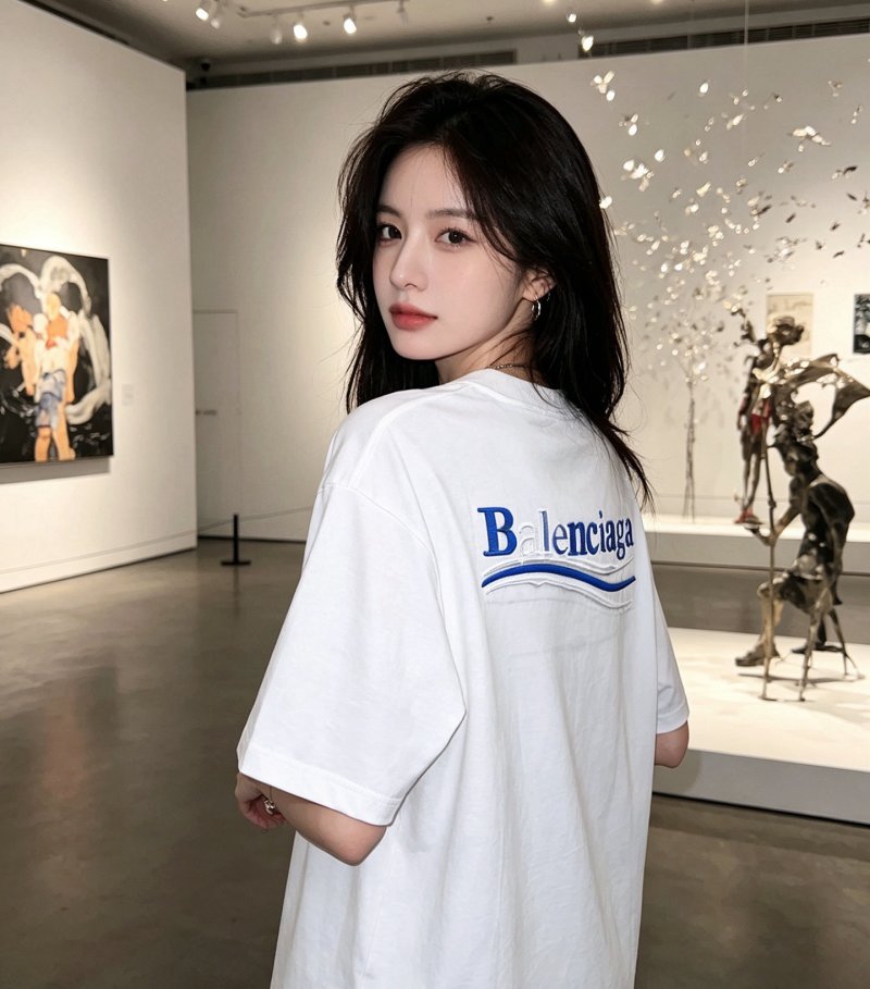 Balenciaga Wave Logo White T-Shirt view