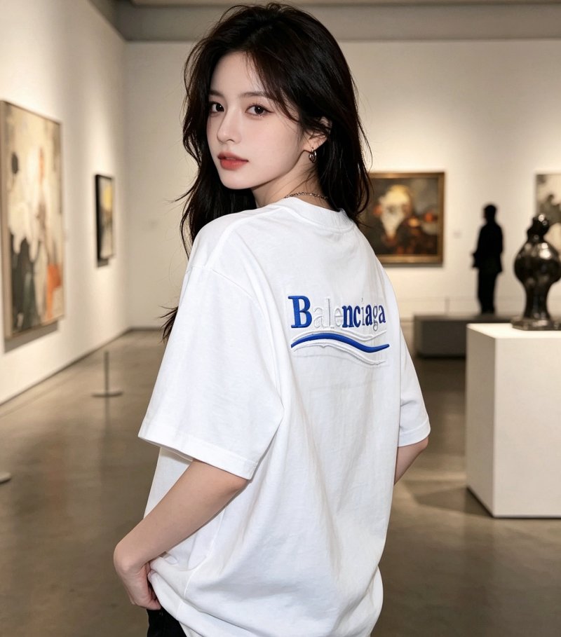 Balenciaga Wave Logo White T-Shirt view