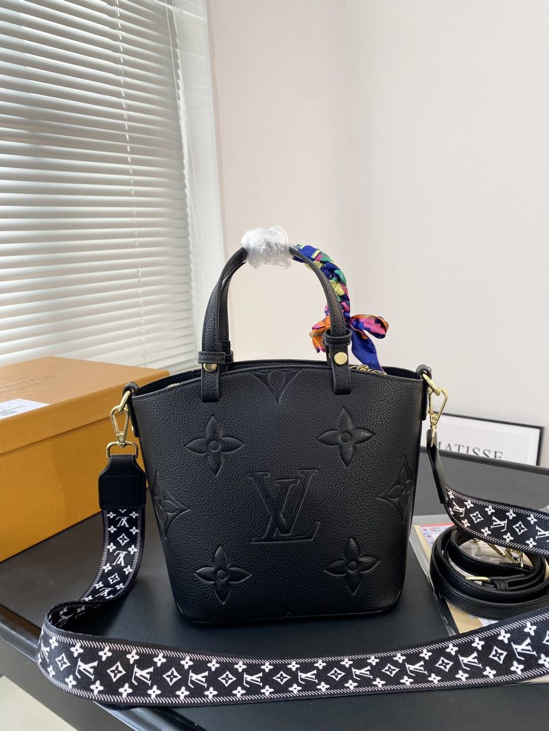 Louis Vuitton Monogram Embossed Black Tote Bag