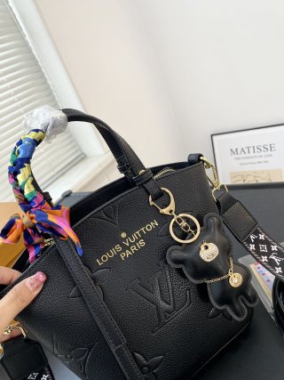 Louis Vuitton Monogram Embossed Black Tote Bag view 2