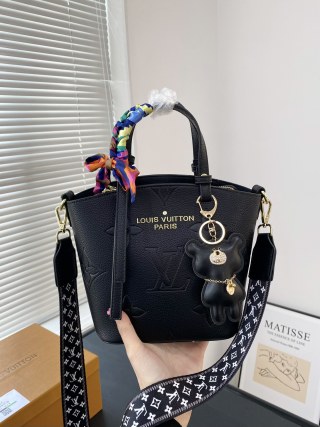 Louis Vuitton Monogram Embossed Black Tote Bag view 3