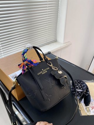 Louis Vuitton Monogram Embossed Black Tote Bag view 5