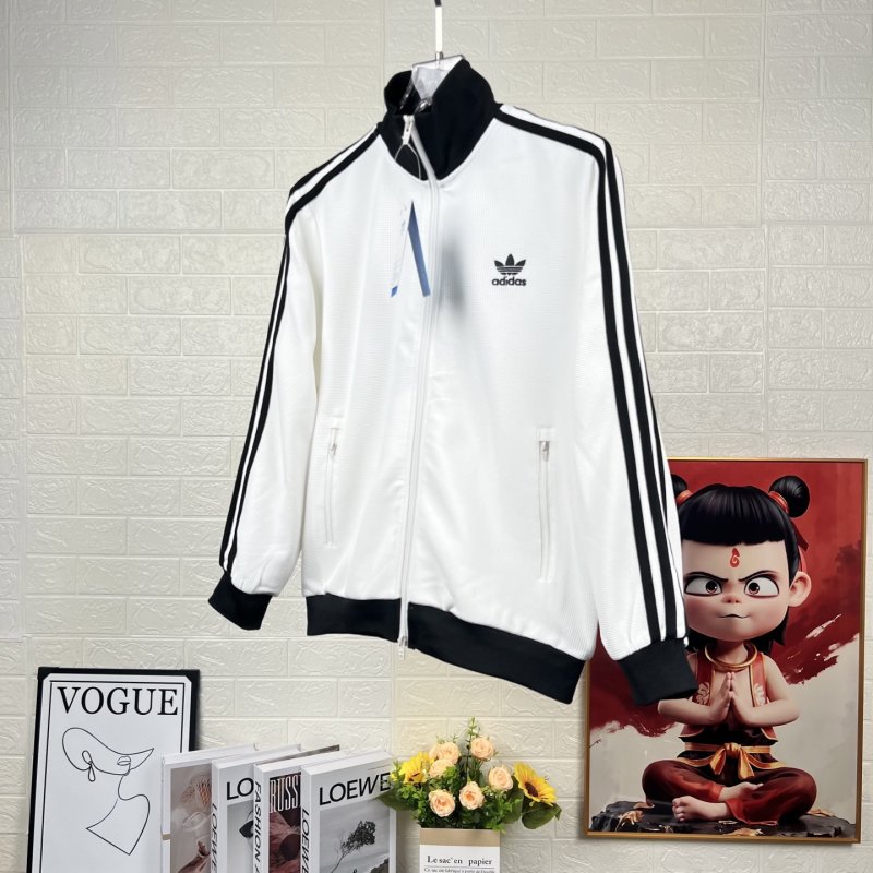 Adidas Originals Trefoil Waffle Stripe Track Jacket Black White view