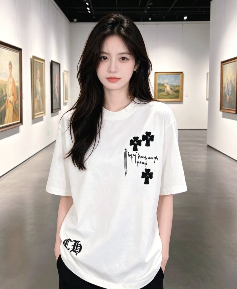 Chrome Hearts White Cross Graphic T-Shirt