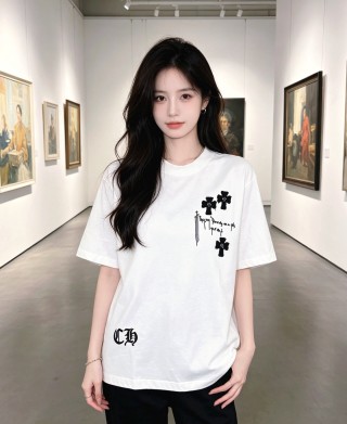 Chrome Hearts White Cross Graphic T-Shirt view 3
