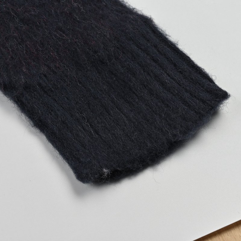 Navy Dachshund Knit Sweater with Striped Sleeves view