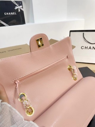 Chanel Classic Quilted Caviar Leather Flap Bag Pink view 7