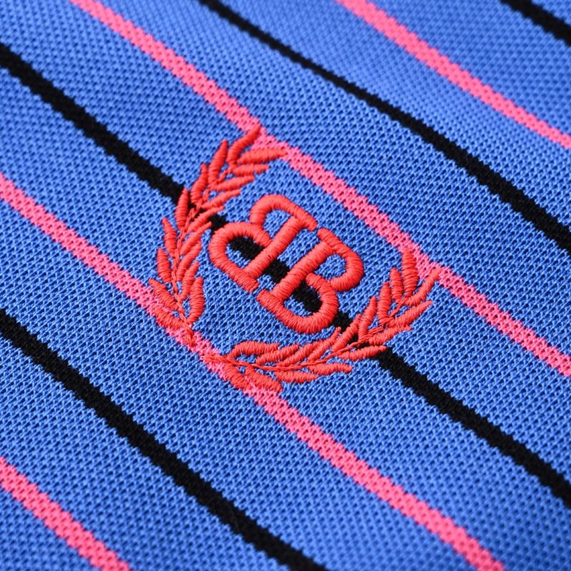 Blue Striped Short Sleeve Polo T-Shirt view