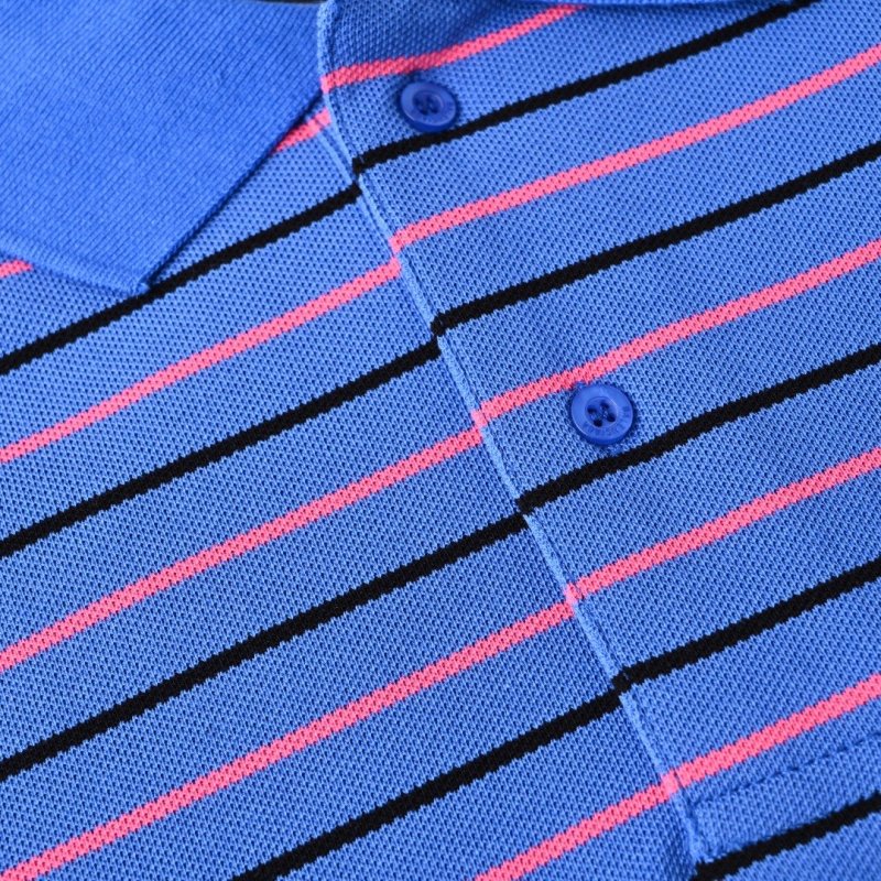 Blue Striped Short Sleeve Polo T-Shirt view