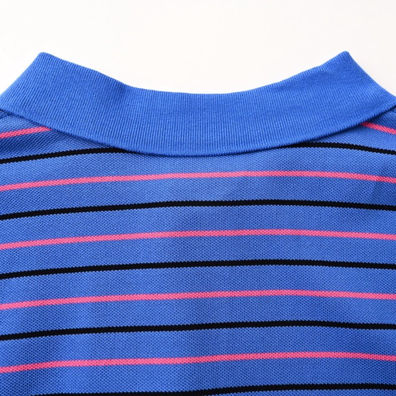 Blue Striped Short Sleeve Polo T-Shirt view