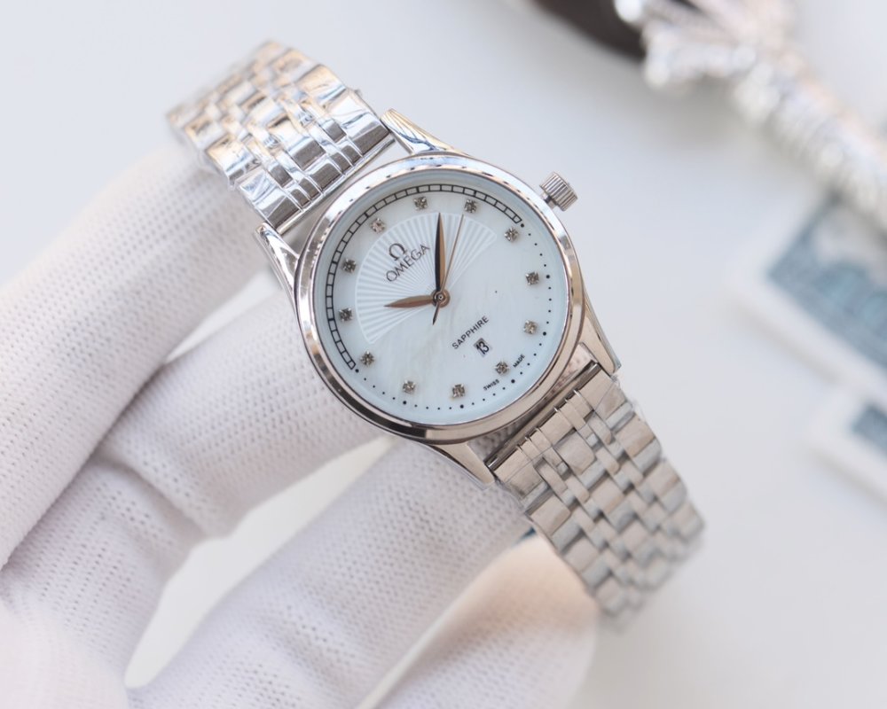 Omega De Ville Couple Watch Set Silver Dial