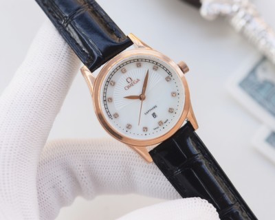Omega De Ville Couple Watch Set Silver Dial view 6