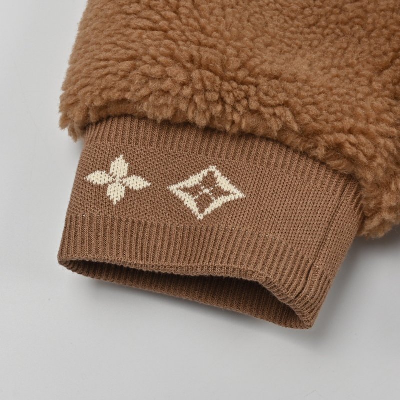 Camel Teddy Fleece Zip Jacket view