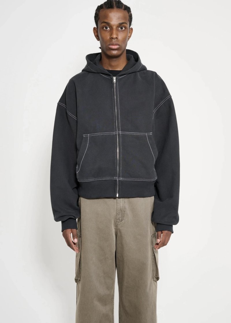 Essentials Fear of God Black Zip Hoodie Jacket