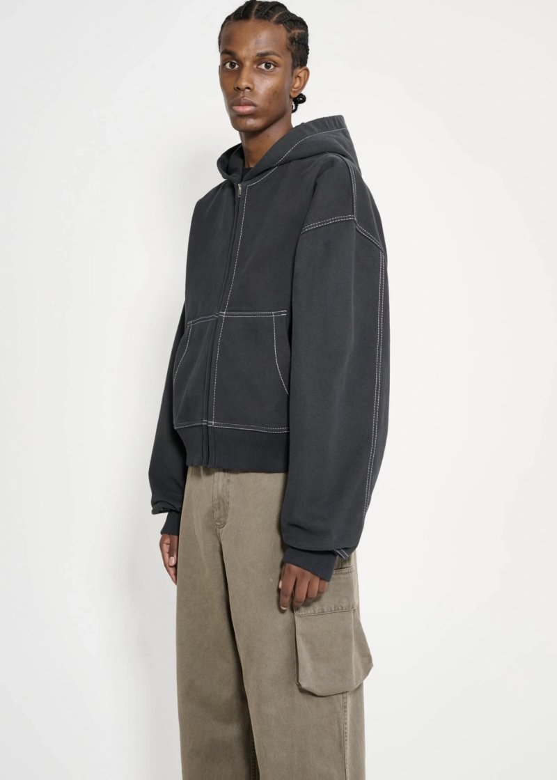 Essentials Fear of God Black Zip Hoodie Jacket view