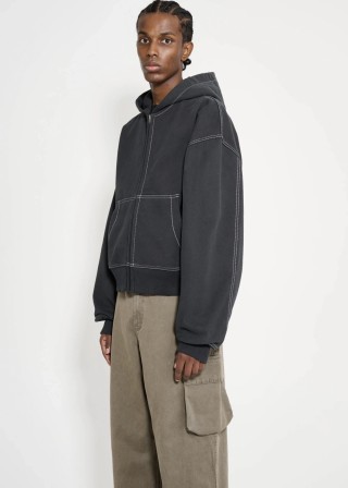 Essentials Fear of God Black Zip Hoodie Jacket view 2