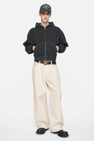 Essentials Fear of God Black Zip Hoodie Jacket view 4