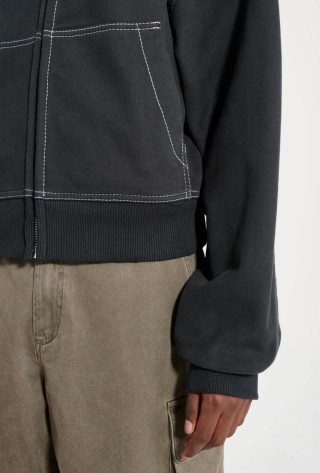 Essentials Fear of God Black Zip Hoodie Jacket view 5