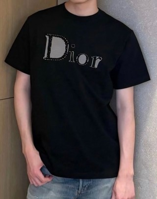 Dior Black Embroidered Logo T-Shirt view 2
