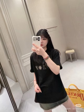 Dior Black Embroidered Logo T-Shirt view 3