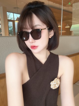 Chanel Black Pearl Square Sunglasses CH0606 view 1