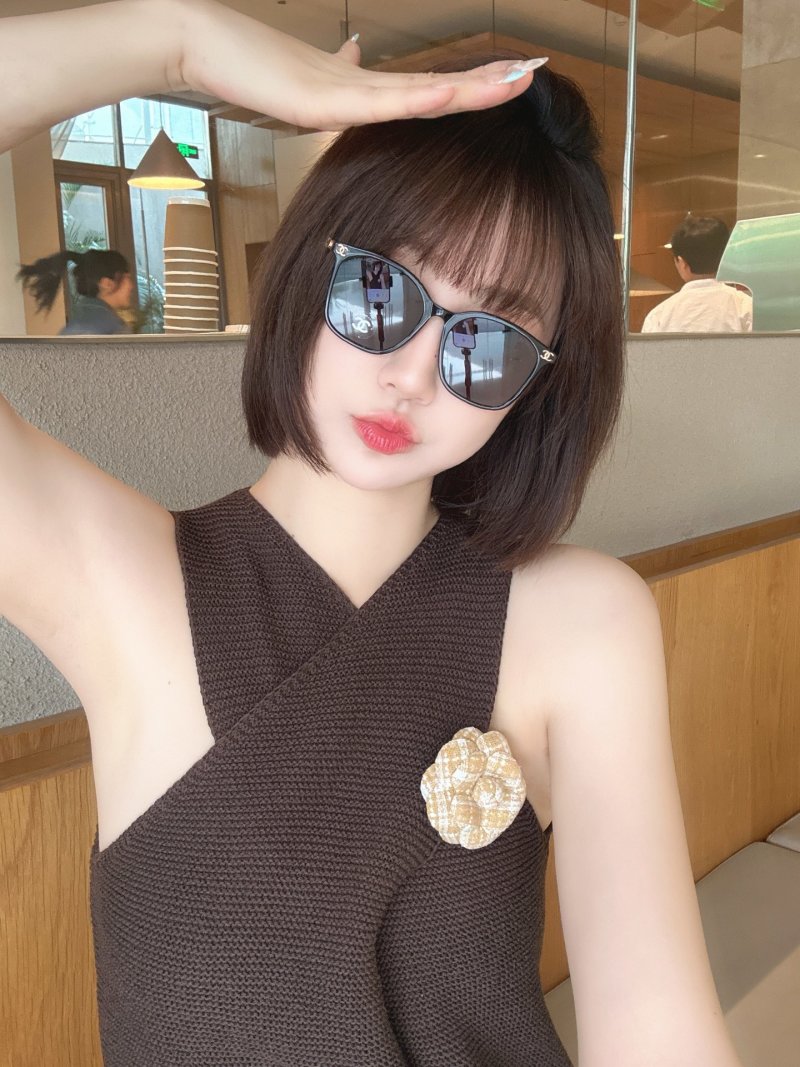 Chanel Black Pearl Square Sunglasses CH0606 view