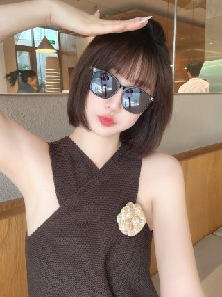 Chanel Black Pearl Square Sunglasses CH0606 view 4