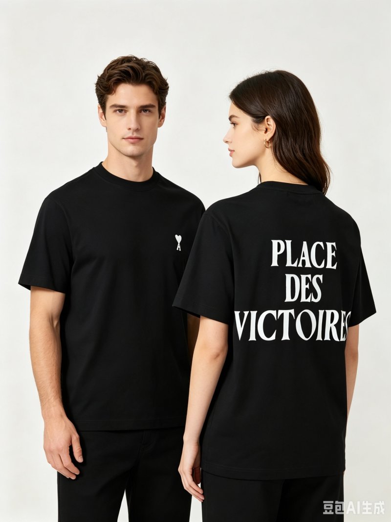 Ami Paris Place des Victoires Black T-Shirt