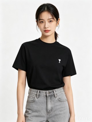 Ami Paris Place des Victoires Black T-Shirt view 5