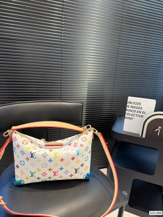 Louis Vuitton Monogram Canvas Underarm Bag with Neon Strap view 4