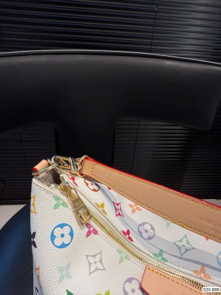 Louis Vuitton Monogram Canvas Underarm Bag with Neon Strap view 8