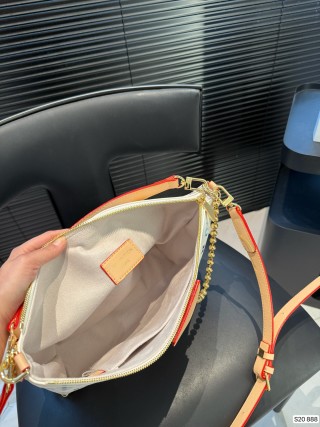 Louis Vuitton Monogram Canvas Underarm Bag with Neon Strap view 9